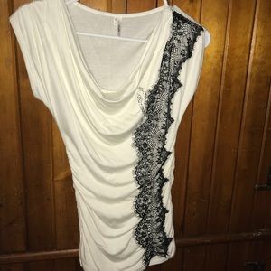 White low front shirt